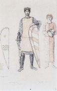 Fernand Khnopff Costume Drawing for Le Roi Arthus Mordred Lancelot and Lyonnel painting